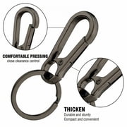 DF Metal Spring Clasp Keychain with Split Key Ring, Durable Carabiner Key Holder for Keys, Bags, Purses, Assorted 4 Colors