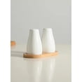 thumbnail image 2 of Salt and Pepper Shakers Set with a Bamboo Tray Ceramic Salt Shaker White Salt and Pepper Shaker Simplicity Salt and Pepper Set, 2 of 5