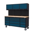 thumbnail image 2 of GABINETE DE ACERO INOXIDABLE COLOR AZUL 15 CAJONES Y 3 GABINETES SUPERIORES THOR KITCHEN HTC7218PCB, 2 of 10