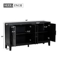 thumbnail image 6 of Black Buffet Cabinet with 4 Doors, Atumon Accent Cabinet, Wood Storage Cabinet with Adjustable Shelves, Heavy Duty Storage Cabinet Furniture for Kitchen Dining Room Living Room, 60"L x 16"W x 33"H, 6 of 10