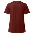 thumbnail image 5 of Red Women's Short Sleeve T-shirt, Women Blouse Elegant Short/Long Sleeve Tops For Work Uk Ladies Solid Short Sleeve O Neck Pullover Lace Tops Shirts Blouse Business Top Ladies Loose Shirt Blouse For S, 5 of 5