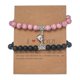 thumbnail image 3 of white turquoise couple bracelet simple heart-shaped magnet attraction hand jewelry mixed color AB482-03 round iron red + black, 3 of 5