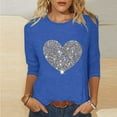 thumbnail image 2 of Blouses pour Femmes T-Shirt Imprimé Blouse à Manches 3/4 Col Rond Décontracté, Blouses pour Femmes T-Shirts pour Femmes, Blouses pour Femmes Décontractées, 2 of 3