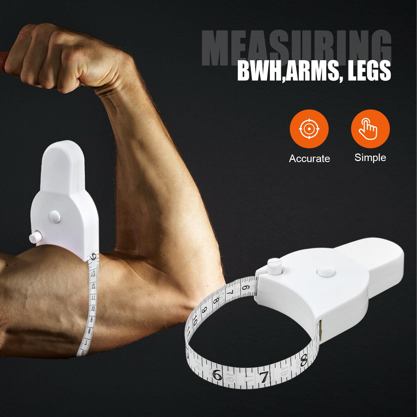 Automatic Telescopic Body Measuring Tape, Retractable & Self-tightening  Body Tape Measure, Lock Pin & Push Button Retract, Self Measuring Measure  Tape For Waist Muscle - Temu