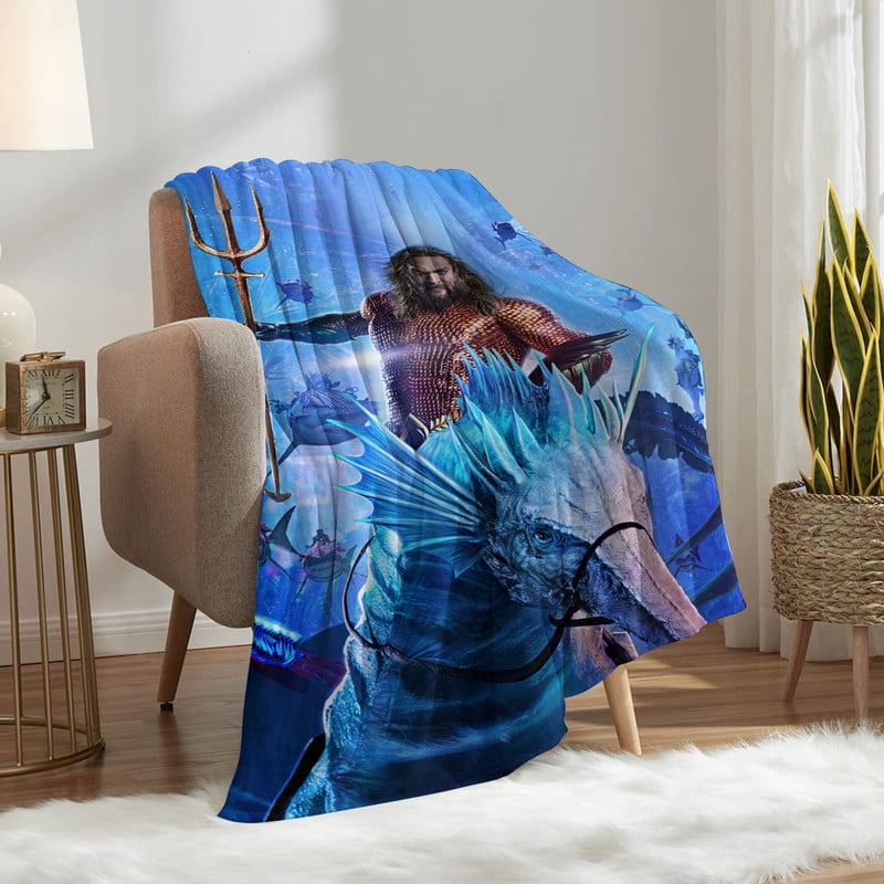 Aquaman Anti Pilling Flannel Blanket Gifts for Fans Lover Girls Boys Women Present Hoodie Him Bed 40"x50"