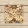 thumbnail image 1 of ABPHQTO Toallas de mapa del mundo, Vintage Retro Mapa del mundo Toallas de baño de playa Toalla de ducha de cuerpo de baño Toalla de baño para uso doméstico, al aire libre y de viaje Tamaño 33x33 cm ABPHQTO Towel-QQ044-13x13, 1 of 1
