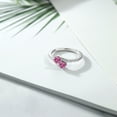 thumbnail image 3 of Gem Stone King 925 Sterling Silver Pink Moissanite Bypass Ring for Women (0.70 Cttw, Gemstone Birthstone, Round 4MM, Available in Size 5, 6, 7, 8, 9), 3 of 4