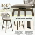 thumbnail image 7 of Dycanpo 26'' Swivel Bar Stools Set of 3, Counter Height Stools with Woven Backrest & Footrest, Beige, 7 of 7