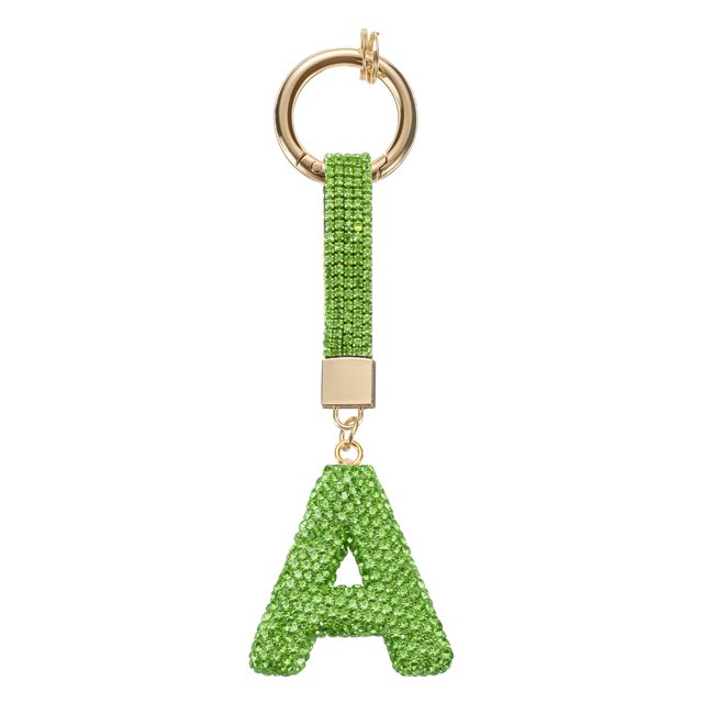 Uxcell Encanto de Letra A de Alfabeto con Rhinestone para Hacer Joyería, Verde Claro