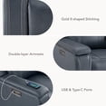 thumbnail image 6 of ReNest Dual Motor Power Recliner with 165° Lay-Flat, Top-Grain Leather, X-Stitch Detailing, USB and Type-C Charging,Navy, 6 of 23