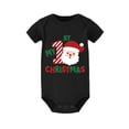 thumbnail image 4 of Mono de bebé de manga corta con estampado de Papá Noel y mi primera Navidad, mono cómodo para bebé, ropa para recién nacidos para la primera Navidad, 4 of 5