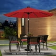 thumbnail image 4 of Gymax 10 FT Solar Patio Umbrella w/96 Multi-colored LED Lights & 9 Modes Vented Top Red, 4 of 10