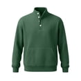 thumbnail image 3 of Men's Solid Sweatshirt Pit Strip Half Open Collar Casual Printed Sweatshirt for Fall Winter, 3 of 7