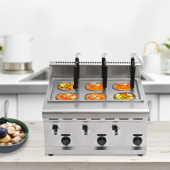 6 Holes Basket Commercial Propane Gas Noodle Pasta Desktop Cooker Ramen Cooker