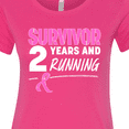 thumbnail image 4 of Inktastic Breast Cancer Survivor 2 Years and Running with Pink Ribbon Women's T-Shirt, 4 of 5