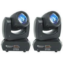 2) Rockville Rock Beam DC DJ Club Stage Pro Moving Head Lights 8 Gobos 18 Prisms