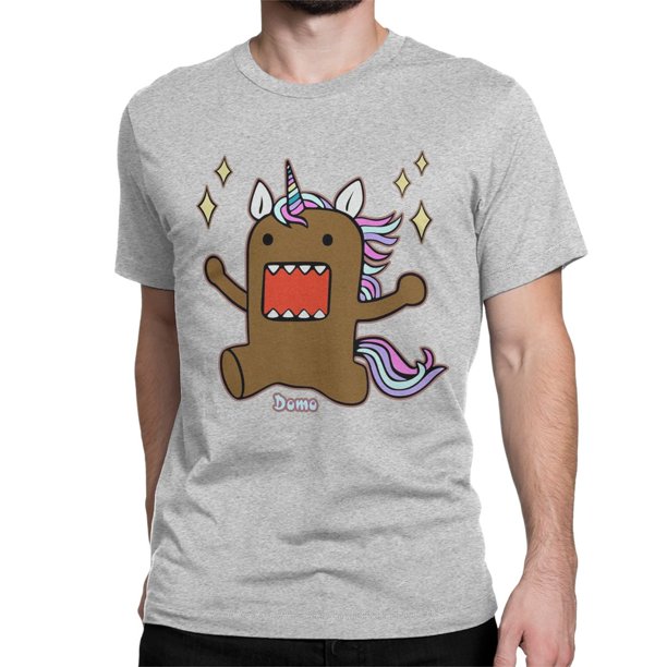 Camisetas de unicornio Domo Kun para hombre y mujer, divertidas camisetas de algodón puro, cuello redondo, manga corta, camisetas de verano