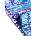 thumbnail image 5 of INSPIRE CHIC Women's Holographic Hooded Shiny Casual Long Sleeve Zipper Metallic Jacket XS Blue, 5 of 5