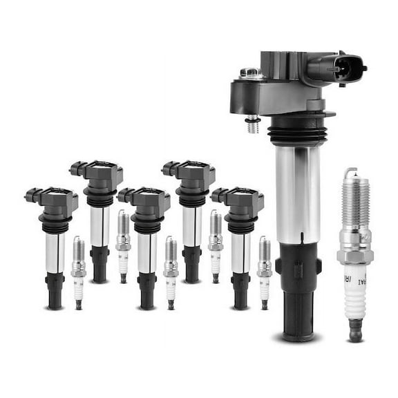 Ignition Coil Set with Spark Plugs 6 - Compatible with 2005 - 2009 Cadillac STS 3.6L V6 2006 2007 2008