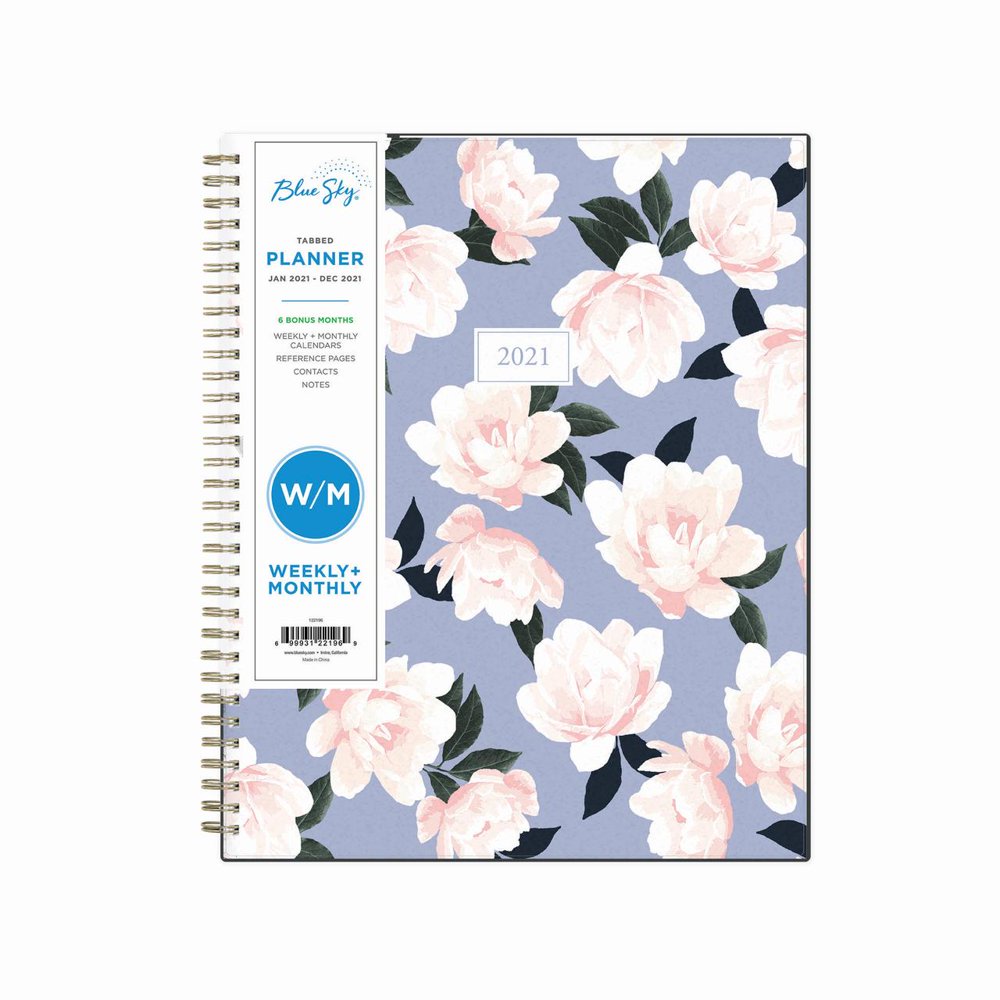 Blue Sky 2021 Weekly & Monthly Planner, 8.5" x 11", Hazel