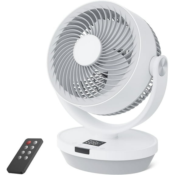 Fan for Bedroom, 13" Air Circulator Fans with Remote, 120°Vertical Manual  90°Oscillating Desk fan, 60ft Powerful Airflow, Portable Fan With 4 Speeds, 4 Modes, 12H Timer, 25dB Quiet Smallfan (White)