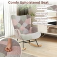 thumbnail image 6 of Gymax Nursery Rocking Chair Upholstered Boucle Fabric Nursing Armchair w/ Ergonomic Armrests, 6 of 9