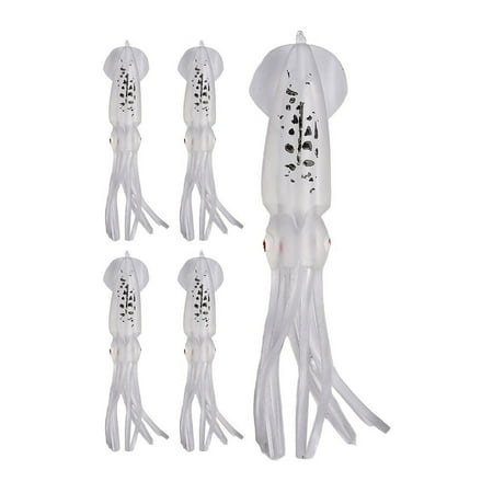 6Pcs/Set Luminous Squid Skirts Soft Lure Rubber Octopus Bait Soft Fishing Trolling Bait Tuna Sailfish Baits for Fish Crank Hook