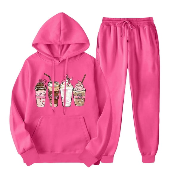 Amzcrzy Sweatsuits Women 2 Piece Outfit Outfits Women's Sports Tracksuits Long Sleeve Pullover Hoodies Sweatshirt Loose Coat and Sweatpants Fall Winter Suit Two Piece Sets for Women Fall