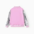 thumbnail image 6 of Barbie Girls Bomber Jacket Sequin Sleeve Lightweight Pink Cartoon Graphic Varsity Jacket Outerwear Fall Spring Sweatshirts Sizes 3-10, 6 of 10