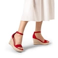 thumbnail image 2 of BURUDANI Wedge Sandals for Women, Platform Open Toe Espadrilles Ankle Strap Ladies 3.66 Inch Heel Wedges - Cute Fashion Comfy Buckle Beach Vocation Dressy Summer Shoes, 2 of 6
