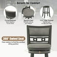 thumbnail image 6 of Costway 30.5" Upholstered Bar Stool Set of 1 with Wooden Frame Swivel Seat Footrest for Pub, 6 of 8