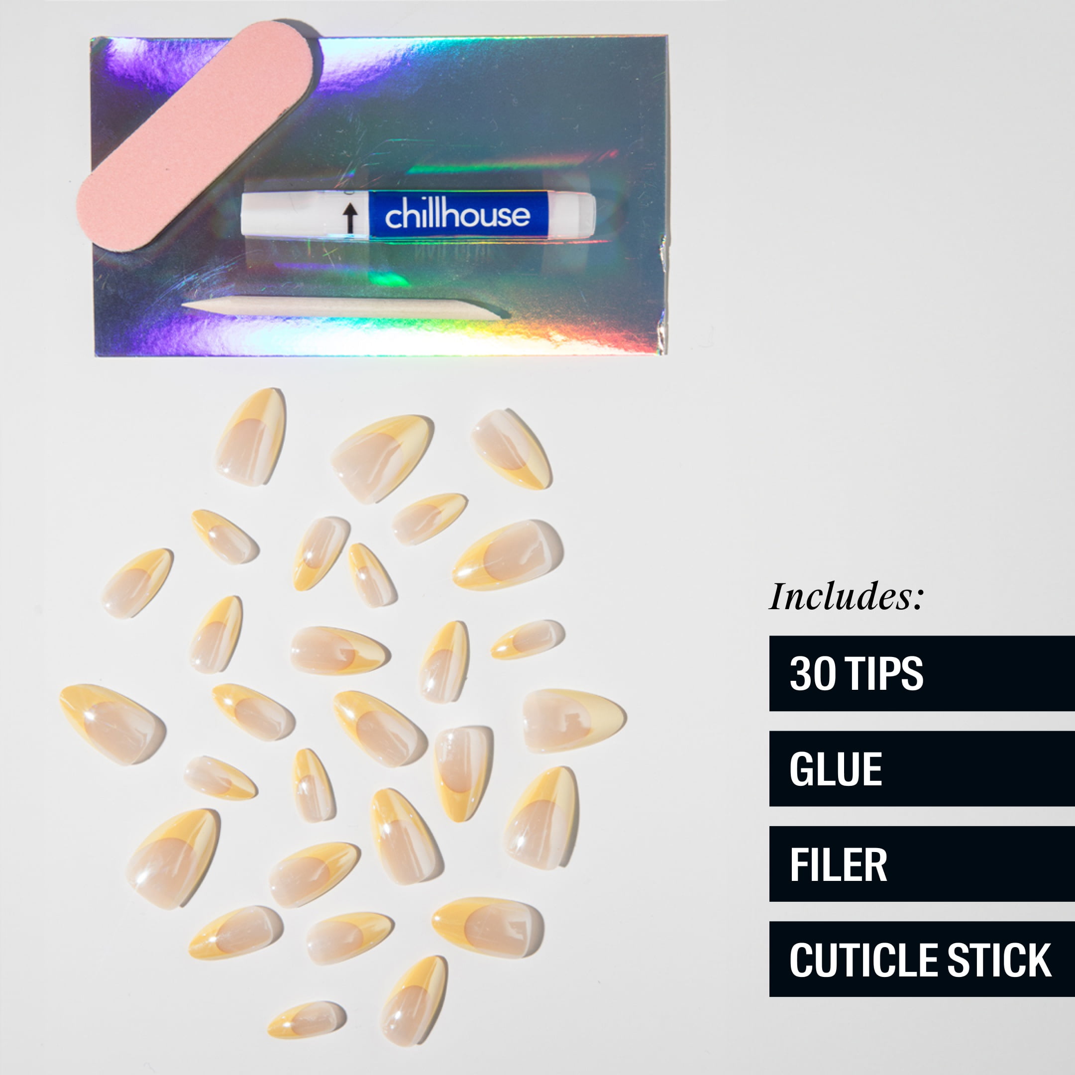 Chillhouse - Ongles à coller - Amande - Bougie Butter - 30 ongles