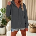 thumbnail image 6 of Aihuaihua Zip Up Hoodie Women Oversized 2026 Zip Up Y2K Hoodies Casual Long Sleeve Sweatshirts Fall Spring Track Jackets (Dark Gray,L), 6 of 7