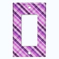 thumbnail image 5 of Metal Light Switch Plate Outlet Cover Vintage Purple Plaid Wallpaper WAL037, 5 of 13