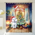 thumbnail image 3 of Merry Christmas Bichon Frise Santa Hat Xmas Tree Winter Holiday Shower Curtain Bichons Dog Lovers Gifts Idea Waterproof Bathroom Bathtub Curtain - 01013, 3 of 5
