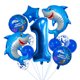 thumbnail image 1 of Set de globos con temática oceánica, 40 cm, número 1, fiesta de cumpleaños con forma de tiburón, 1 of 2