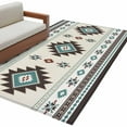 thumbnail image 2 of 3x5 Area Rugs, Southwest Ethnic Non-Skid Rubber Backing Large Rectangle Rugs - Living Room Bedroom Home Office, Boho Aztec Tribal Abstract Aesthetic Indoor Floor Mat Carpets Washable Rug, 2 of 9