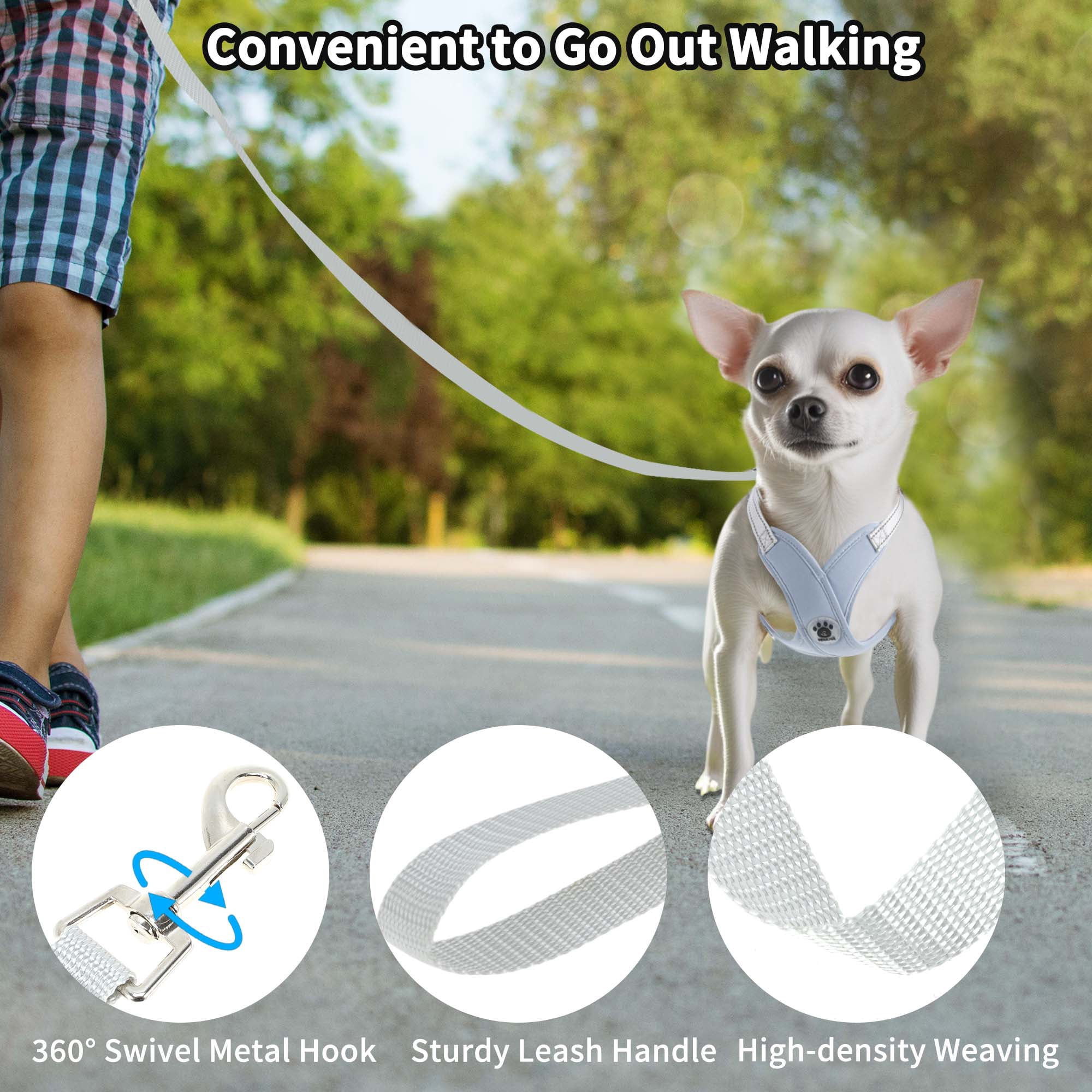 Unique Bargains Adjustable Anti-Choking Dog Bust Harness Blue