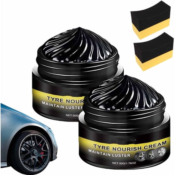 Tire Shine & Protectant Cream – Restores Black Rubber Finish, Long-Lasting Gloss for All Vehicle Tires, Non-Greasy Formula