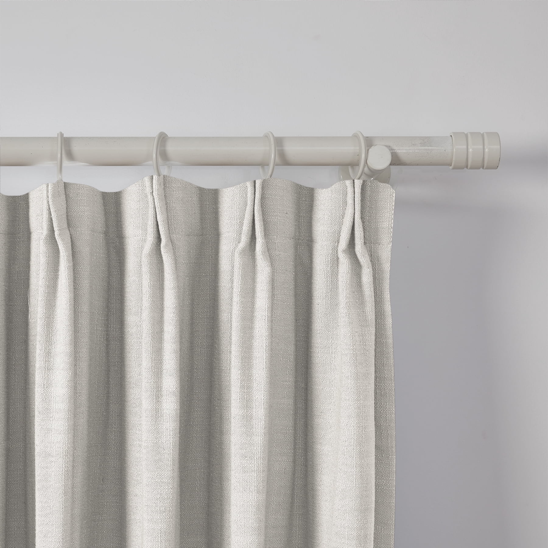 TWOPAGES Linen Blend Curtain 26 W X 72 L Inch Blackout Pinch Pleat Top Privacy Protection Drape for Patio Door, 1 Panel, Beige White