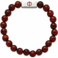 thumbnail image 2 of Stainless Steel Polished With Enamel Medical Id Padauk Wood Bracelet Made In China -Jewelry By Sweet Pea, 2 of 6