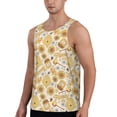 thumbnail image 2 of Easygdp Honey Honeycomb Men's Tank Top, Sleeveless Muscle T Shirts, Breathable, Quick-Dry, Loose for Gym, Running, Fitness - X-Large, 2 of 9