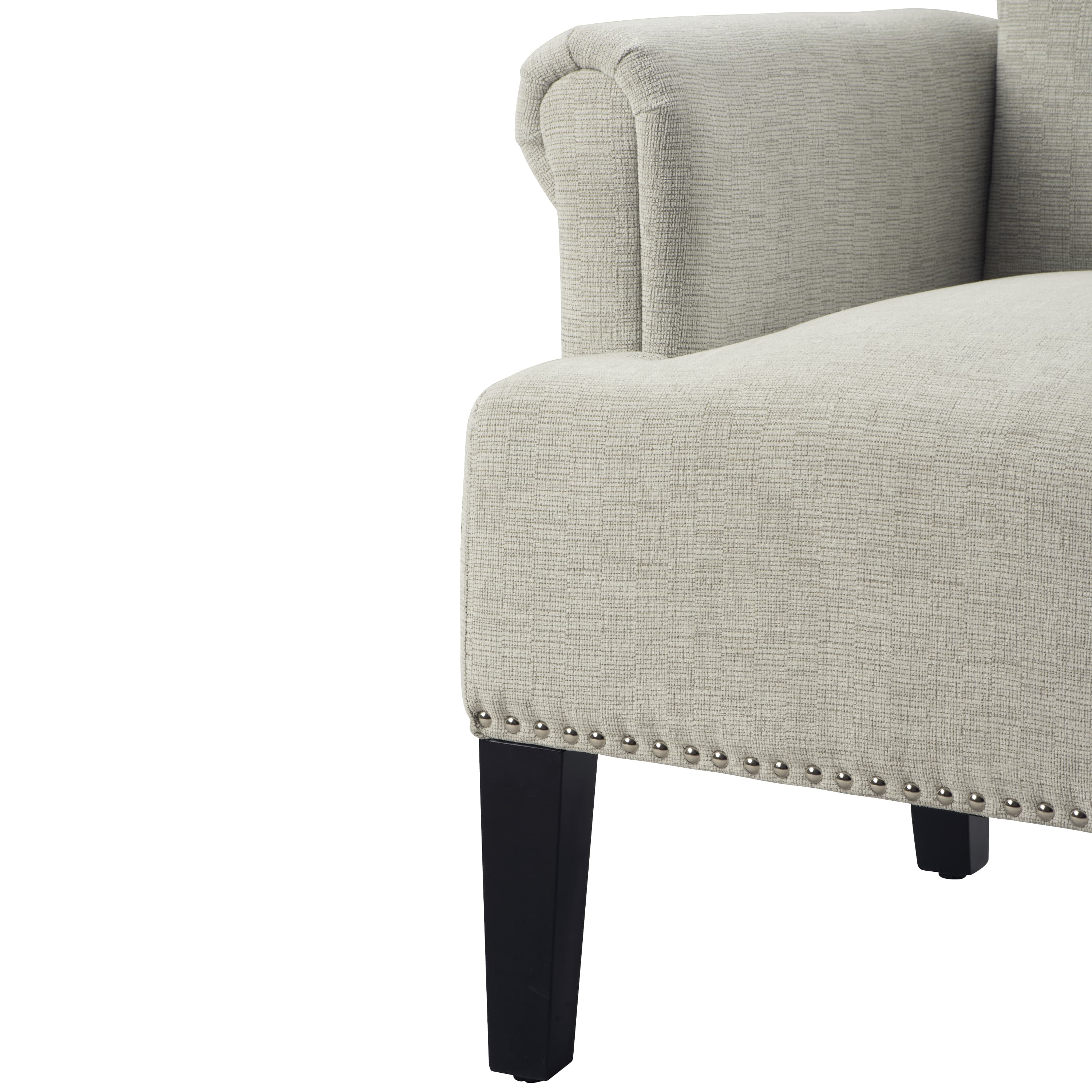 MAYEERTY Accent Rivet Tufted Polyester Armchair for Living Room Bedroom Cream