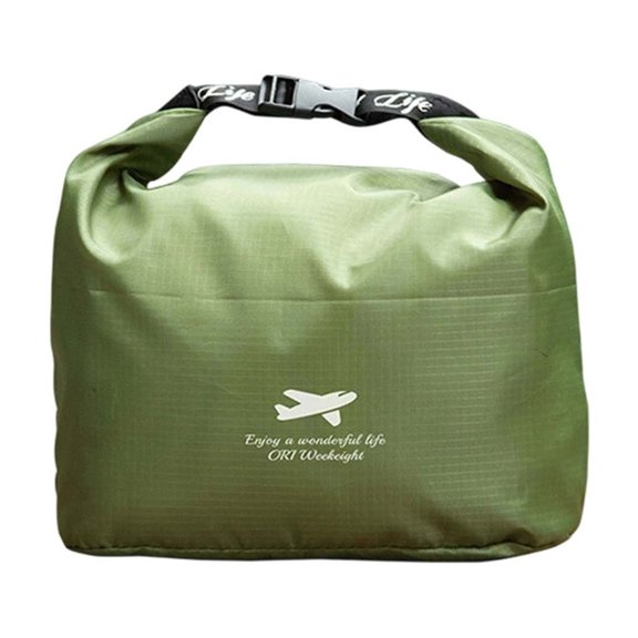 WeDecorBay Waterproof Travel Storage Bag Portable Wash Bag Zipper Closure Spacious Compartment Durable Material Outdoor Activities Ideal for Swimming Beach Trips Green,M