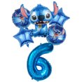thumbnail image 3 of 6 piezas de globos azules de Lilo & Stitch de Disney, decoraciones para fiestas de cumpleaños de niños y niñas, globos inflables de helio, suministros para fiestas de baby shower, 3 of 5
