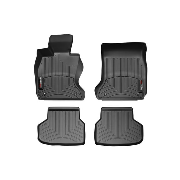 WeatherTech Custom Fit FloorLiners compatible with BMW 740i, 750i - 1st & 2nd Row (2-pc. Rear Liner), Black