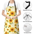thumbnail image 6 of Lsque European-style Pattern Sunflower Waterproof Apron Chef Aprons for Men Heavy Duty Chemical Work Apron Extra Long Grilling Aprons with Adjustable Bib Apron, 6 of 9