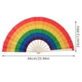 thumbnail image 4 of Rainbow Folding Fan – Handheld Clack Fan Raves Festivals & – Cloth with Sturdy Plastic Handle – & Party Accessory &, 4 of 7