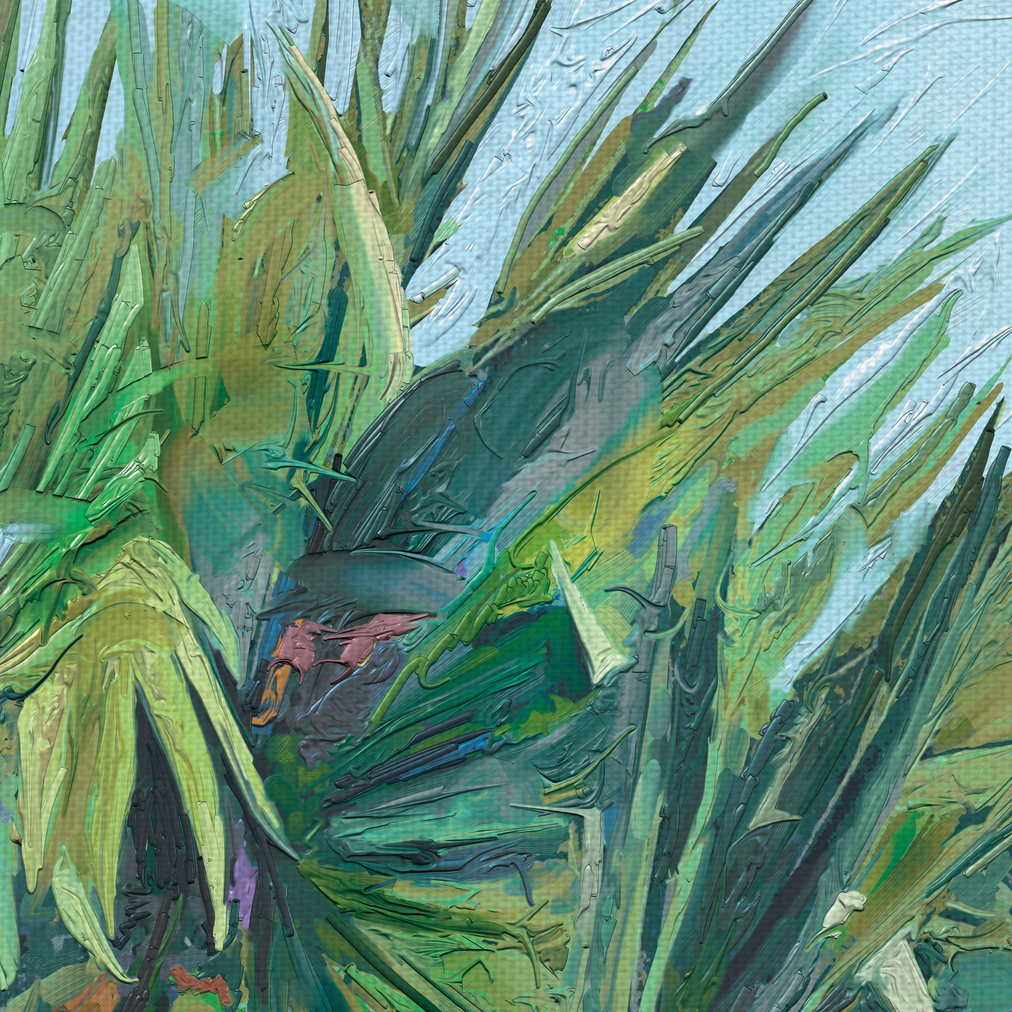 Fine Art Canvas Painted Palm by Studi Arts Canvas Art Print