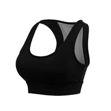 

Gather mesh outer wear yoga vest bra sports underwearmaterialnylon Black XL